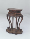 Rosewood Ming dynasty louts-leaf style incense stand with six legs