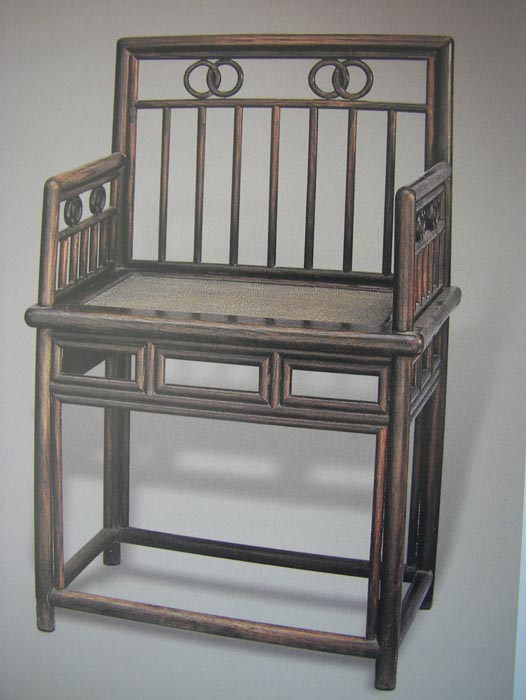 OEEA Chinese Rosewood Rose Chair