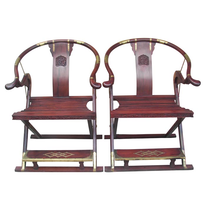 OEEA Rosewood Qing folding armchair (Two-piece)