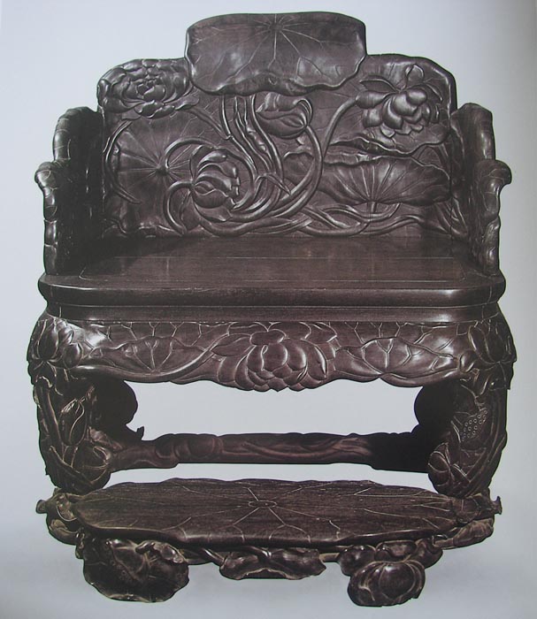 Ming throne carved lotus pattern