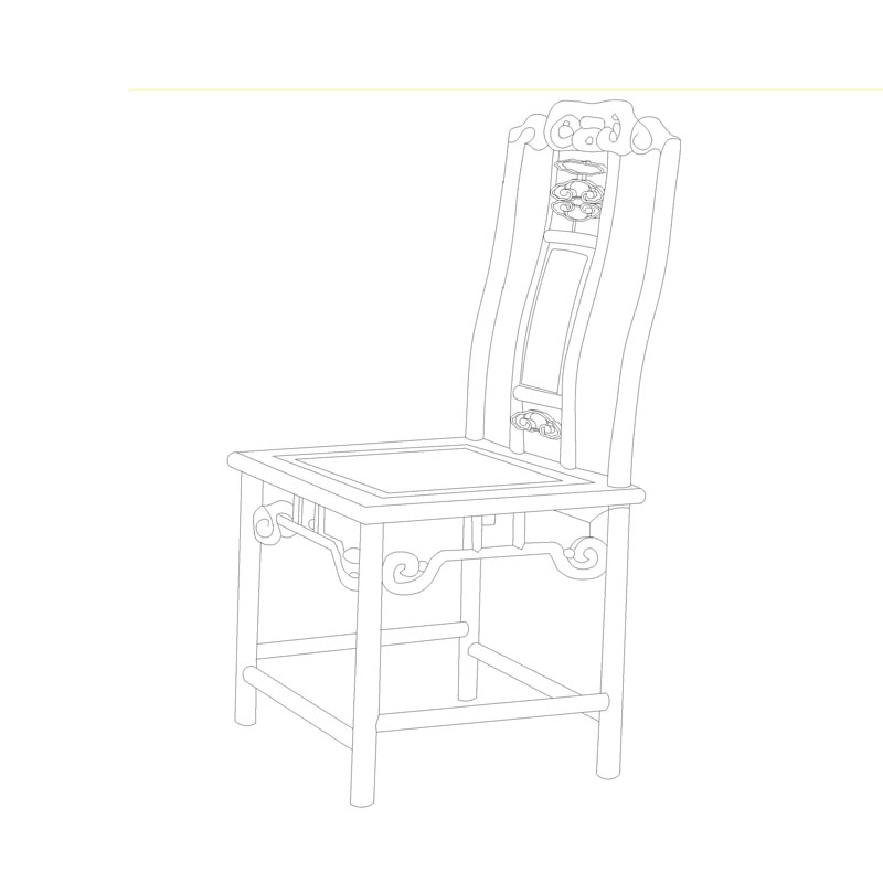 OEEA Rosewood Qing side chair with ruyi-head motif