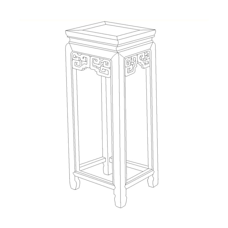 Rosewood Qing flower stand