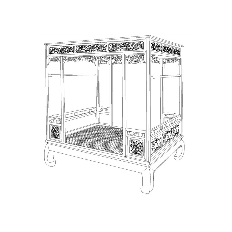 Rosewood Qing canopy bed