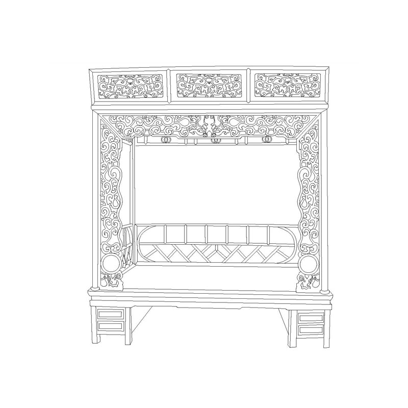 Rosewood Ming dynasty canopy bed