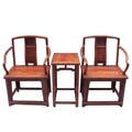 Rosewood Ming dynasty southern official hat armchair(Three-piece)